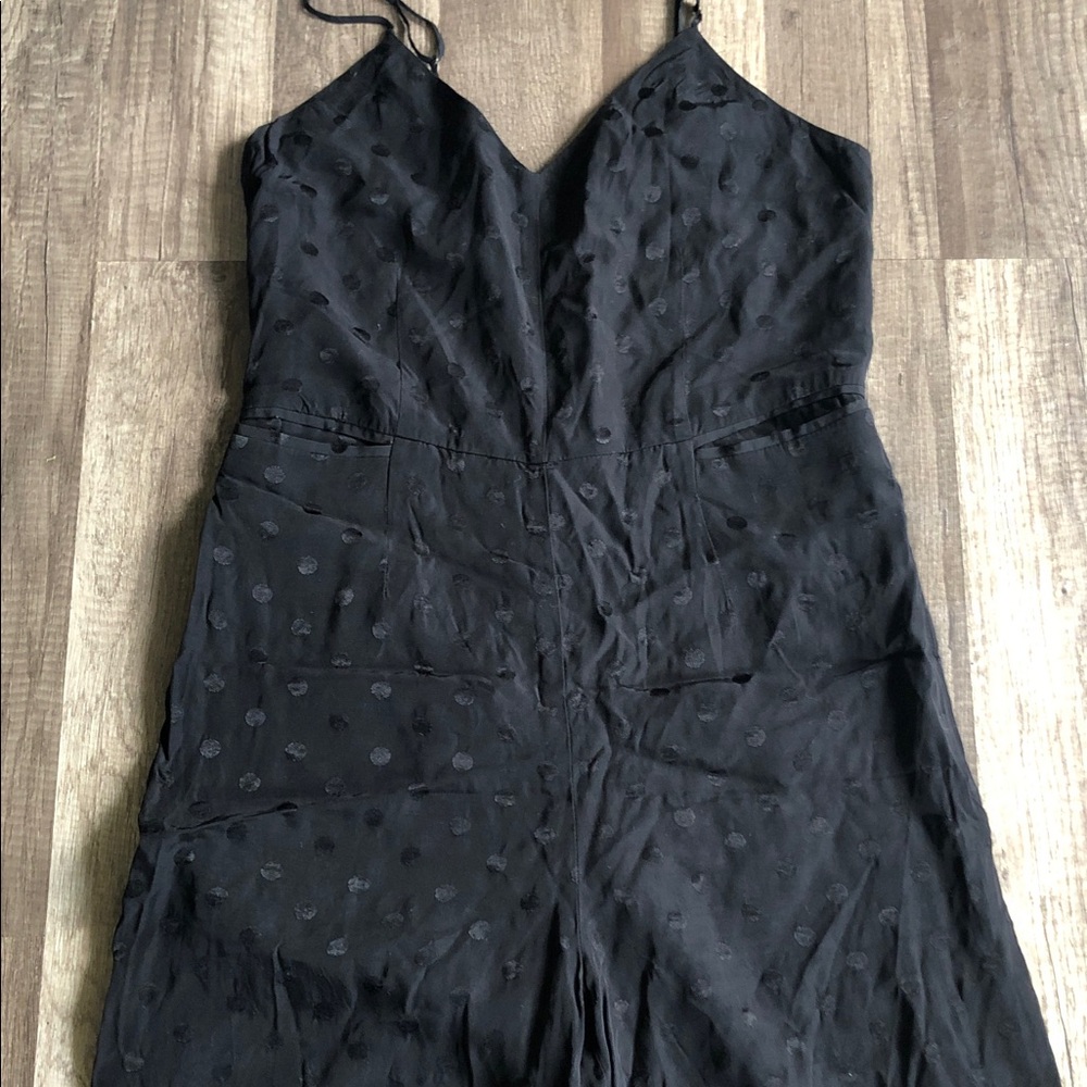 Anthropologie The Essential JumpSuit Black Polka Dots 2 - Picture 5 of 10